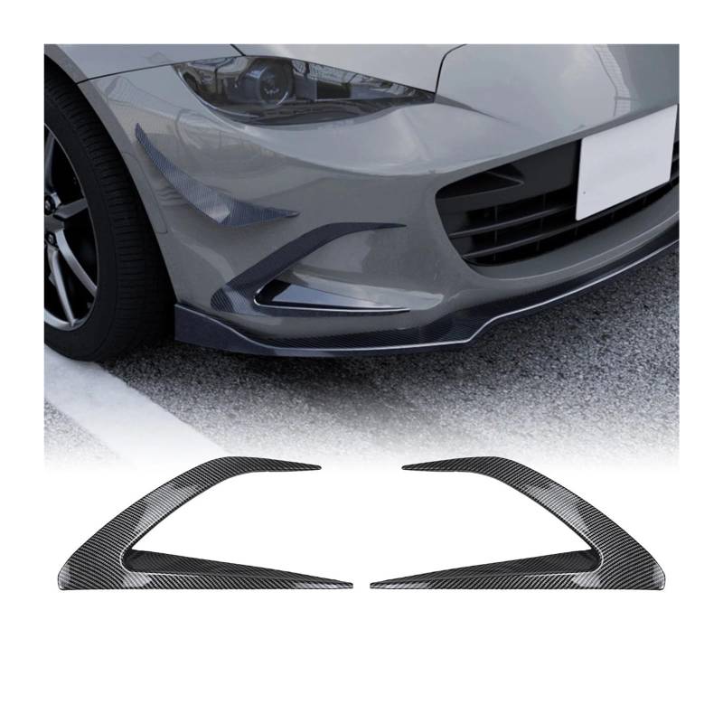 Frontspoiler Für Mazda Für MX-5 Für MX5 ND Für Miata 2016-2020 2021 2022 2023 2024 2025 Ansaugrahmen Canards Spoiler Splitter Kit Frontstoßstange Air Vent Borte Auto Frontstoßstange(2X Carbon Look-C von RFSHOP