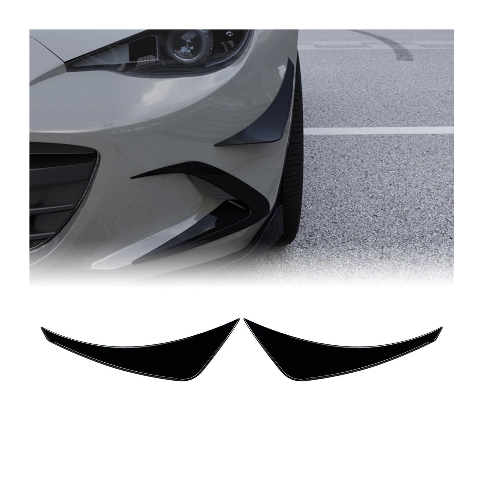 Frontspoiler Für Mazda Für MX-5 Für MX5 ND Für Miata 2016-2020 2021 2022 2023 2024 2025 Ansaugrahmen Canards Spoiler Splitter Kit Frontstoßstange Air Vent Borte Auto Frontstoßstange(2X Gloss Black-B Frontspoiler Für Mazda Für MX-5 Für MX5 ND Für Miata 2016-2020 2021 2022 2023 2024 2025 Ansaugrahmen Canards Spoiler Splitter Kit Frontstoßstange Air Vent Borte Auto Frontstoßstange(2X Gloss Black-B von RFSHOP