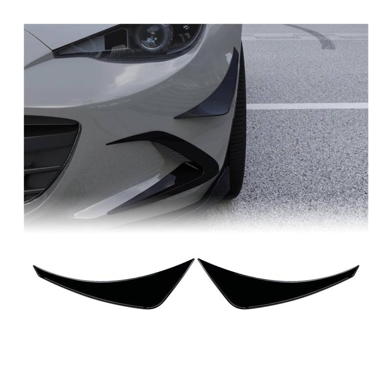 Frontspoiler Für Mazda Für MX-5 Für MX5 ND Für Miata 2016-2020 2021 2022 2023 2024 2025 Ansaugrahmen Canards Spoiler Splitter Kit Frontstoßstange Air Vent Borte Auto Frontstoßstange(2X Gloss Black-B von RFSHOP