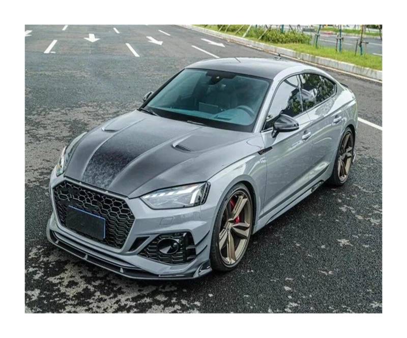 Frontspoiler Für RS5 B9.5 2020 2021 2022 2023 Carbon Fiber Front Bumper Lip Heckdiffusor Spoiler Blasdüse Abdeckung Full Body Kit Umbauten Auto Frontstoßstange(Tuyere 4 PCS) von RFSHOP