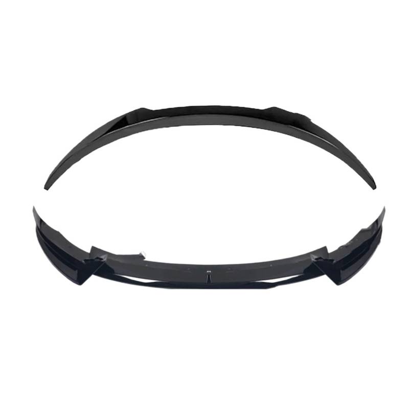 Frontspoiler Für Tesla Für Moll 3 Highland 2017-2019 2020 2021 2022 2023 2024 Frontschürzenlippe Glänzend Schwarz Carbon Sport Spoiler Auto Zubehör AD Frontlippe Auto Frontstoßstange(New3 gb Set) von RFSHOP
