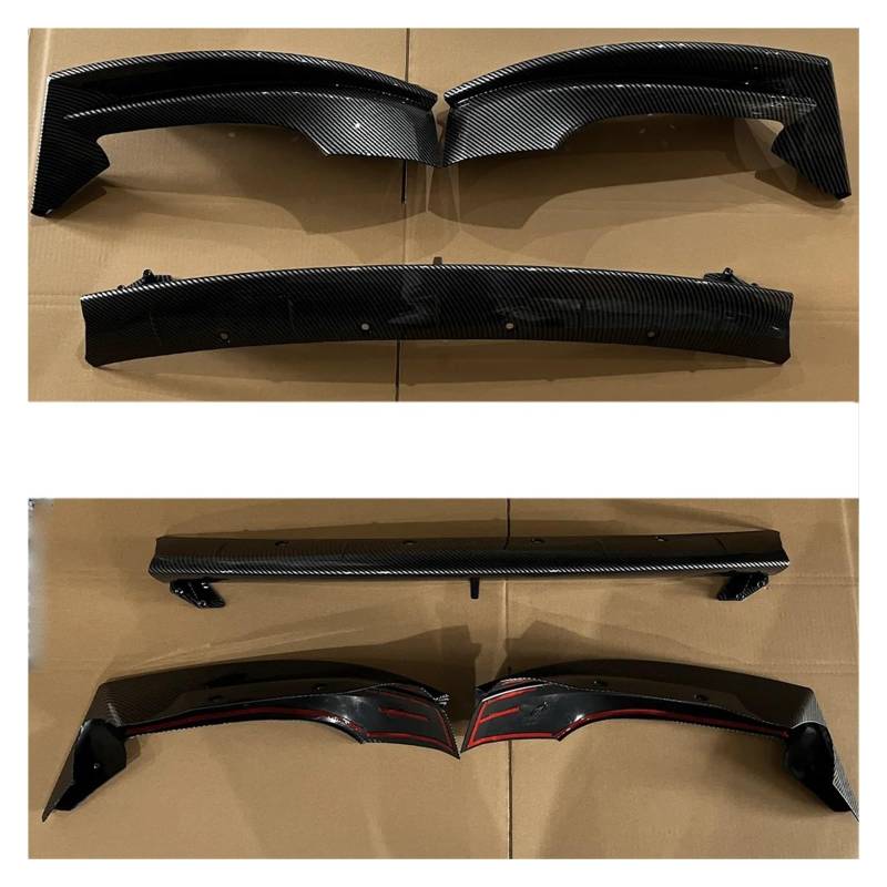 Frontspoiler Für Tesla Für Moll 3 Highland Für Moll Für Y 2017-2023 2024 Limousinen-Karosseriespoiler-Splitter-Kit Frontstoßstange Frontlippe Frontschaufel-Kit Auto Frontstoßstange(3 Bright CF 2024) von RFSHOP