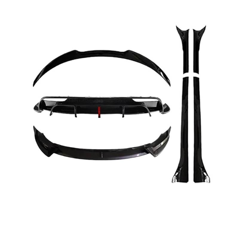 Frontspoiler Für Tesla Highland Für Modell 3 2023-2024 + Body Kits Stoßstange Lippen Diffusor Spoiler Tunning Tuning Zubehör Glanz Matt Schwarz Auto Frontstoßstange(Whole Set-GB) von RFSHOP