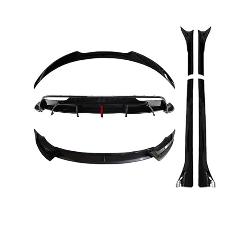 Frontspoiler Für Tesla Highland Für Modell 3 2023-2024 + Body Kits Stoßstange Lippen Diffusor Spoiler Tunning Tuning Zubehör Glanz Matt Schwarz Auto Frontstoßstange(Whole Set-MB) von RFSHOP