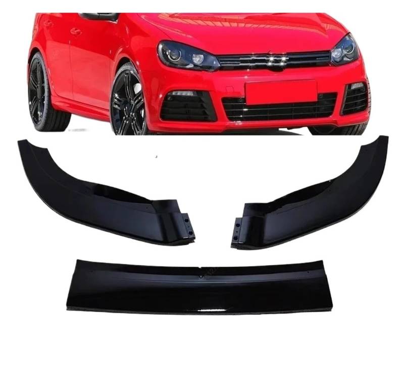 Frontspoiler Für VW Für Golf 6 MK6 Für GTI Für GTD R R20 2008-2013 Auto Frontstoßstange Lippe Spoiler Splitter Diffusor Canard Spoiler Bodykits Tuning ABS 3Pcs Auto Frontstoßstange(Type B Gloss Blac von RFSHOP
