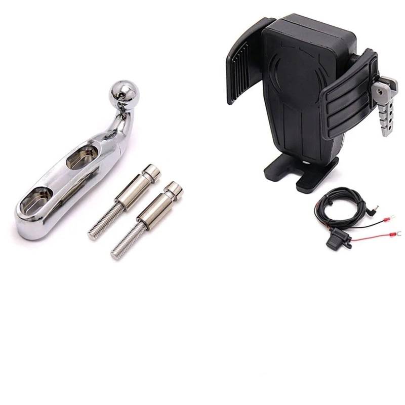 Handyhalterung Motorrad Motorrad Drahtlose Lade GPS Telefon Halter Navigation Halterung Für Goldwing Für GL 1800 F6B GL1800 DCT 2018-2021(AD) von RFSHOP