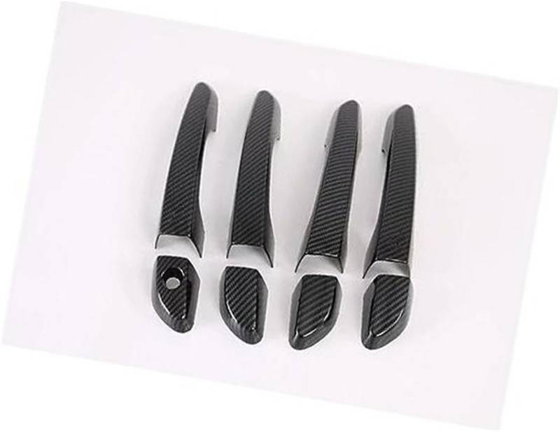 RFVBG, for Hyundai, Kona 2017 2018 2019 2020 Kohlefaser-Chrom-Autotürgriffschalenabdeckung Autotürgriffabdeckung(Black Carbon 0 Button) von RFVBG