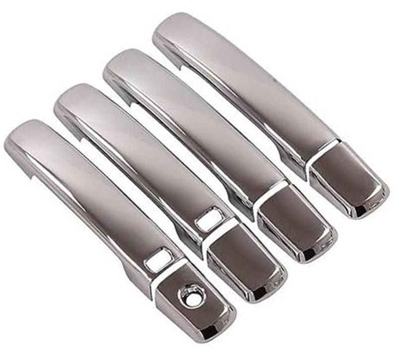 RFVBG, for Nissan, Navara Frontier D40 2005–2013, Kohlefaser-Chrom-Autotürgriffabdeckung Autotürgriffabdeckung(Silver 2 Buttons) von RFVBG