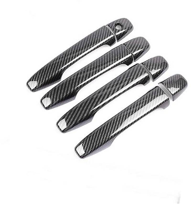 RFVBG, for Toyota, for Corolla, AXIO 2014 2015 2016 2017 2018 Kohlefaser-Autotürgriff-Abdeckungspolster-Aufkleber-Overlay-Styling Autotürgriffabdeckung(Black No Keyless Entry) von RFVBG
