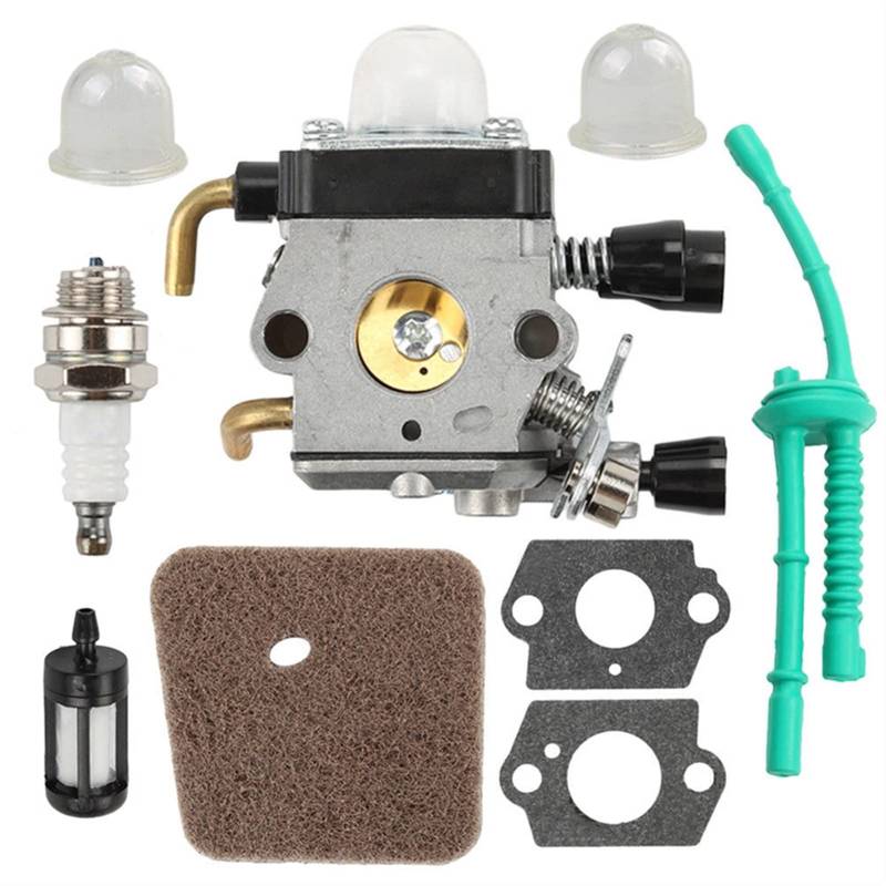 RFVBG 1 Stück Vergaser-Luft-Kraftstoff-Filterdichtung, for STIHL, FS38 FS45 FS46 FS55 KM55 FS85 mit Kraftstoffleitungsfilter und Zündkerzen-Primerbirnen von RFVBG