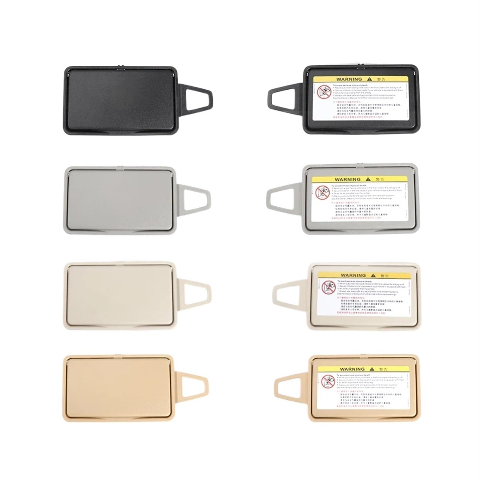 RFVBG Auto-Innensonnenschutz, Visier, Make-up, Kosmetikspiegel, Abdeckung, for Mercedes-Benz, W639 W636 V260, Schwarz, Beige, Grau Kosmetikspiegelabdeckung für die Sonnenblende im Auto(Black R) von RFVBG