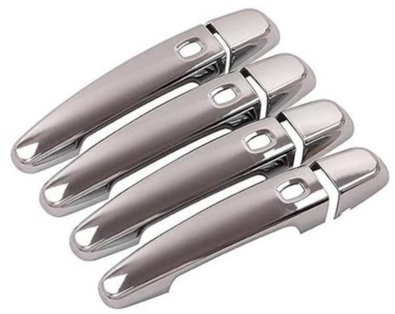 RFVBG Carbonfaser-Chrom-Autotürgriffabdeckungs-Zieraufkleber, for Chevrolet Equinox 2017 2018 2019 2020 2021 Autotürgriffabdeckung(Silver 4 Button) von RFVBG