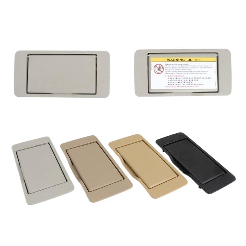 RFVBG For Mercedes-Benz, W203 Sonnenblende Schattenspiegel Make-up Kosmetikabdeckung Schwarz Grau Gelb Beige Farbe, for C-KLASSE A2038102110 Kosmetikspiegelabdeckung für die Sonnenblende im Auto(Yelll von RFVBG
