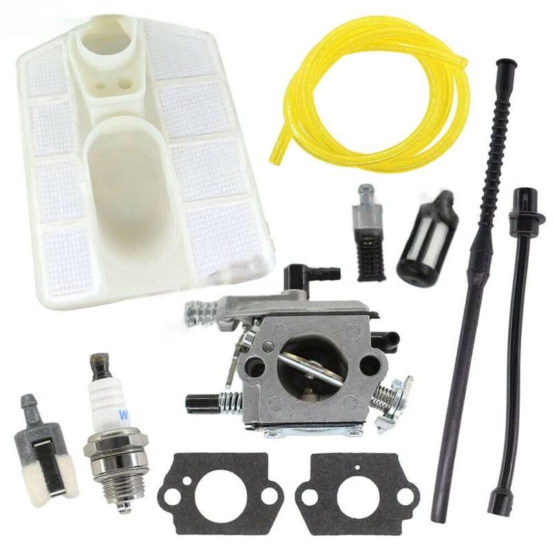 RFVBG Vergaser Luftfilter Chinesische Kettensäge 5200 4500 5800 52cc 45cc 58cc 2X Dichtung 3X Kraftstofffilter 1x Zündkerze 2X Kraftstoffschläuche von RFVBG
