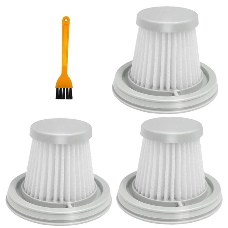 RFVBG for XIAOMI-MIJIA Staubsauger waschbar, Filter Handy Home Mini Wireless Filtering Staub recycelbare Staubsauger Filterteile Staubsauger-Hepa-Filter(3PCS and Brush) von RFVBG