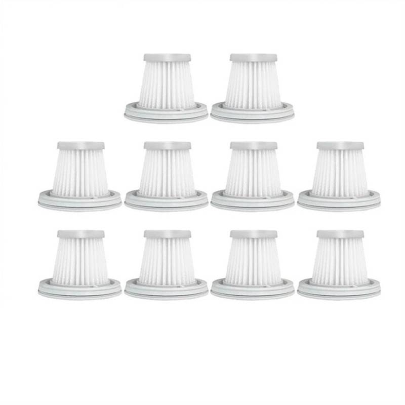 RFVBG for Xiaomi, for Mijia Handy Staubsauger SSXCQ01XY, Home Car Mini Wireless Hepa Filter Ersatzteile Ersatz Zubehör H13 Staubsauger-Hepa-Filter(10 Filters) von RFVBG