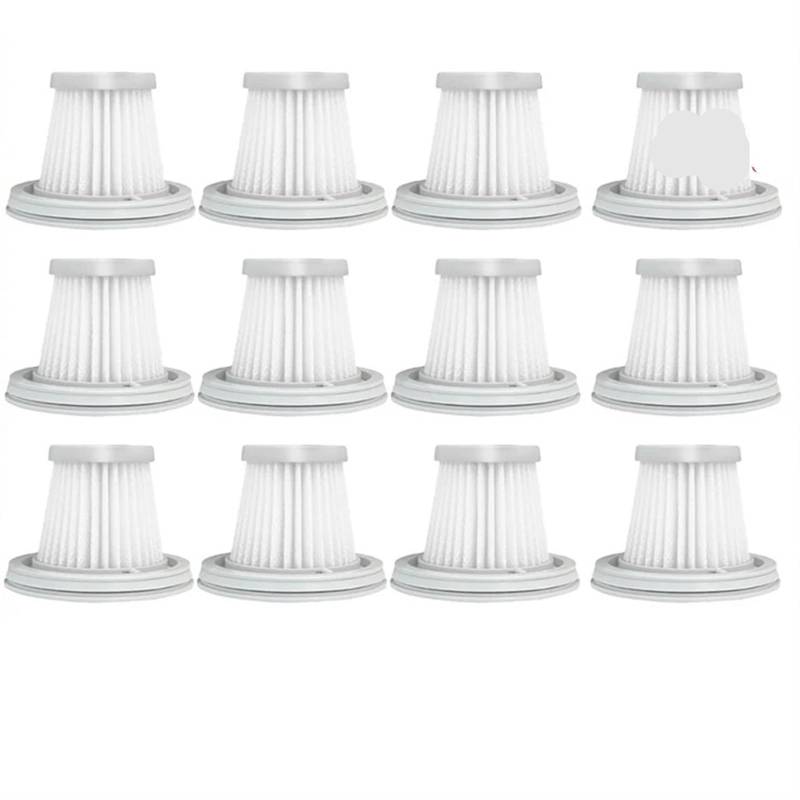 RFVBG for Xiaomi, for Mijia Handy Staubsauger SSXCQ01XY, Home Car Mini Wireless Hepa Filter Ersatzteile Ersatz Zubehör H13 Staubsauger-Hepa-Filter(12 Filters) von RFVBG