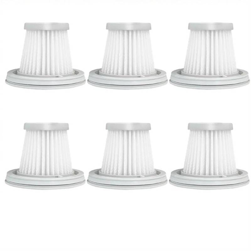 RFVBG for Xiaomi, for Mijia Handy Staubsauger SSXCQ01XY, Home Car Mini Wireless Hepa Filter Ersatzteile Ersatz Zubehör H13 Staubsauger-Hepa-Filter(6 Filters) von RFVBG