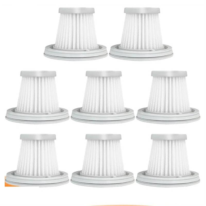 RFVBG for Xiaomi, for Mijia Handy Staubsauger SSXCQ01XY, Home Car Mini Wireless Hepa Filter Ersatzteile Ersatz Zubehör H13 Staubsauger-Hepa-Filter(8 Filters) von RFVBG