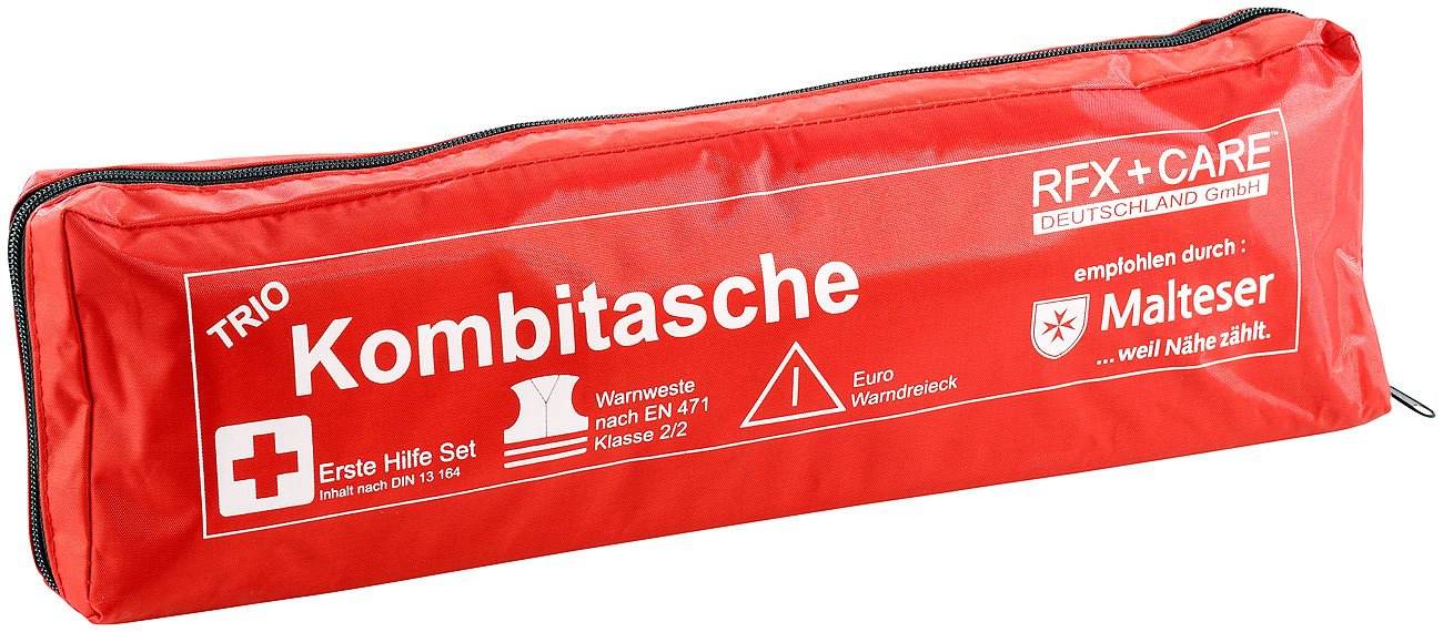 RFX + Care EH0008 TRIO Kombitasche rot, Erste Hilfe nach DIN 13164 + Warndreieck ECE + Warnweste EN 471 - Nicht mehr hergestellt RFX + Care EH0008 TRIO Kombitasche rot, Erste Hilfe nach DIN 13164 + Warndreieck ECE + Warnweste EN 471 - Nicht mehr hergestellt von RFX + Care