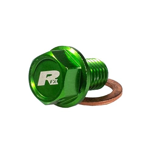 RFX Pro Magnetische Ablaufschraube (grün) [M8 x 16 mm x 1,5] Kawasaki KXF250 21-23 KXF450 19-23 von RFX