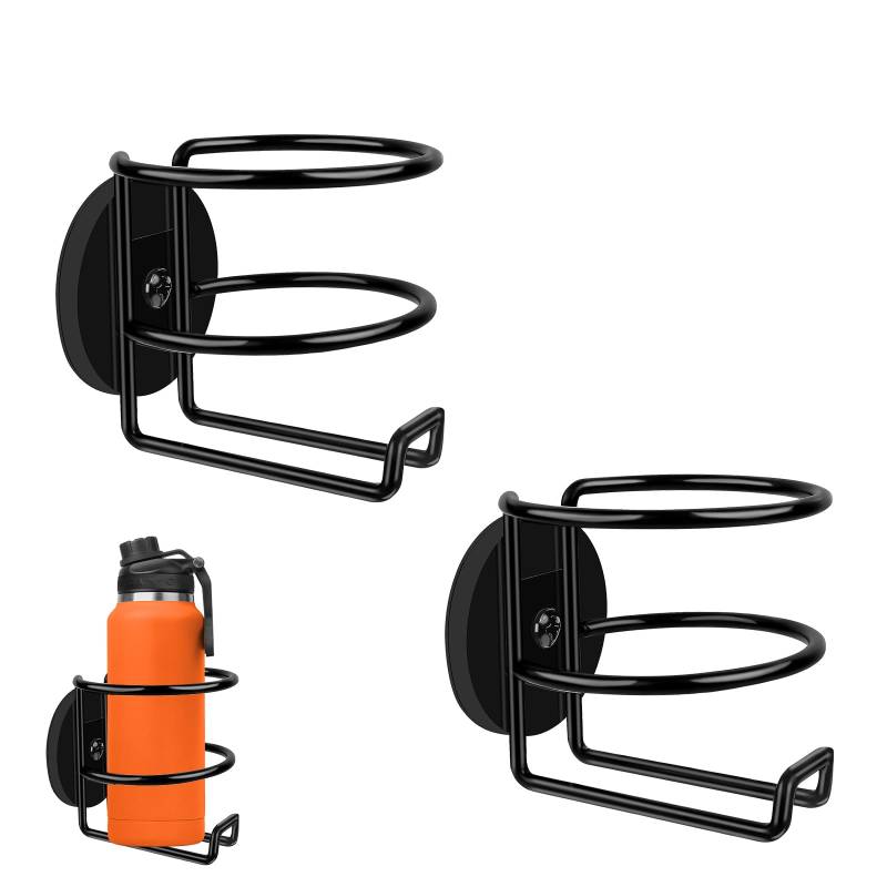 Magnetischer Auto Getränkehalter Boot, 2 Stück Universal Getränke Halter Flaschenhalter Becherhalter Auto Edelstahl Cup Holder Car Bierhalter Halterung Wasserbecherhalter, Schwarz von RFYTDCF