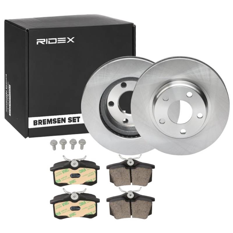 RIDEX 3405B1451 Bremsenset Hinten Belüftet 279mm - Bremsen Set mit Bremsscheiben und Bremsbeläge Satz von RIDEX