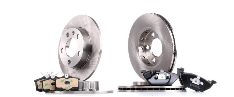 RIDEX 3405B0252 Bremsenset Hinten Vorne, Belüftet, 232, 256mm - Bremsen Set mit Bremsscheiben und Bremsbeläge Satz von RIDEX