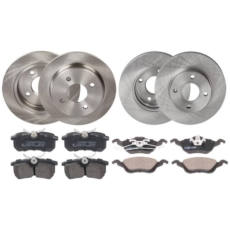 RIDEX 3405B0316 Bremsenset Vorne Hinten Belüftet, 258, 252,6mm - Bremsen Set mit Bremsscheiben und Bremsbeläge Satz von RIDEX