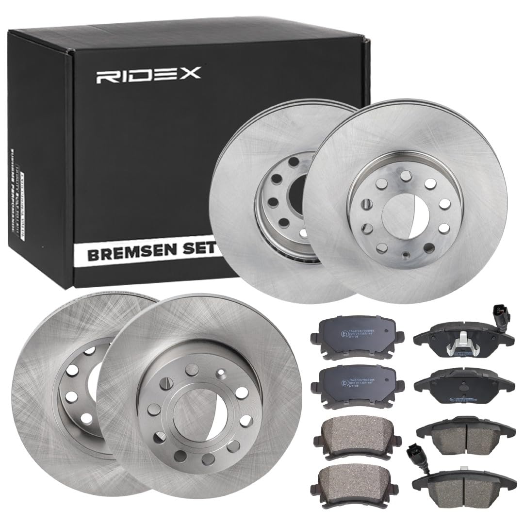 RIDEX 3405B0334 Bremsenset Hinten Vorne Belüftet, 288mm - Bremsen Set mit Bremsscheiben und Bremsbeläge Satz RIDEX 3405B0334 Bremsenset Hinten Vorne Belüftet, 288mm - Bremsen Set mit Bremsscheiben und Bremsbeläge Satz von RIDEX