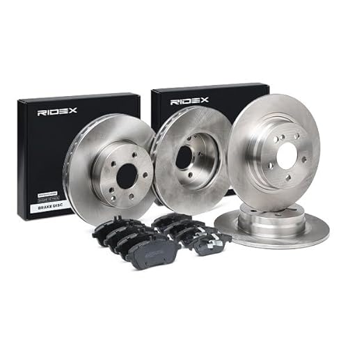RIDEX 3405B1656 Bremsenset Vorne Hinten Belüftet, 295,0, 300,0mm - Bremsen Set mit Bremsscheiben und Bremsbeläge Satz von RIDEX
