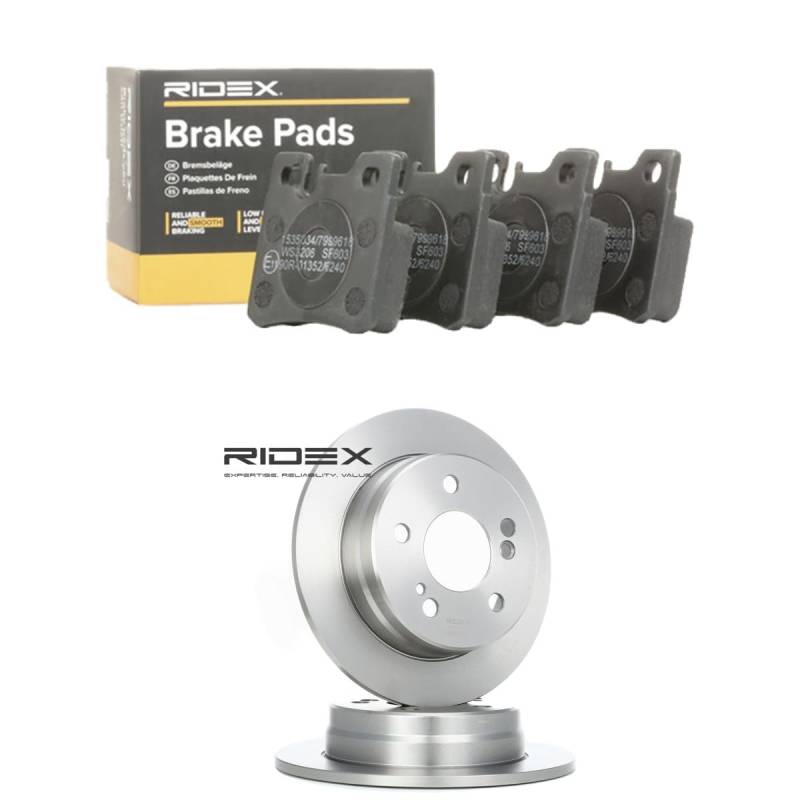 RIDEX 3405B1911 Bremsenset Hinten 258mm - Bremsen Set mit Bremsscheiben und Bremsbeläge Satz von RIDEX