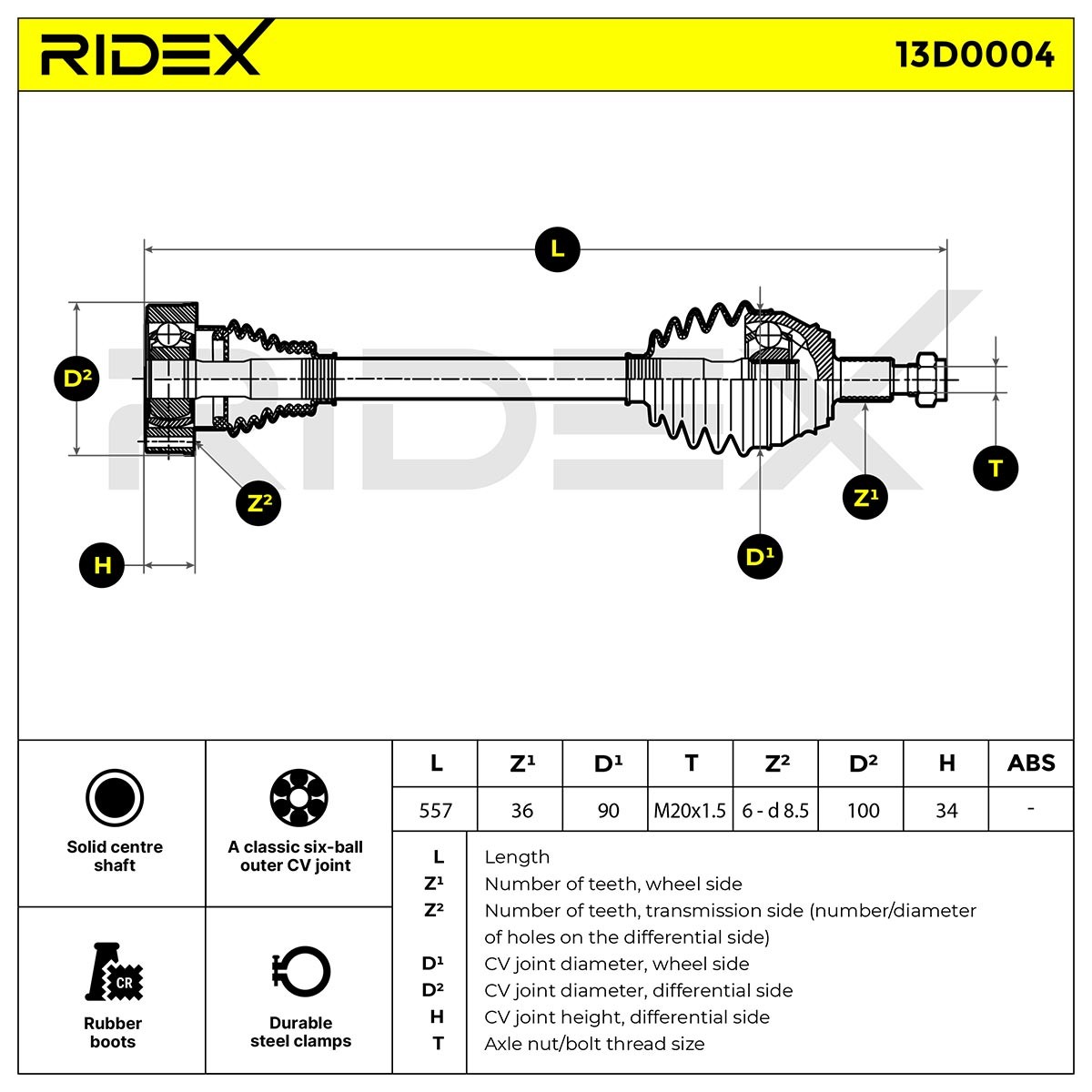RIDEX Antriebswelle VW,AUDI,SKODA 13D0004 1J0407271C,1J0407451MX,1J0407271B Gelenkwelle,Halbachse,Seitenwelle,Achswelle 357407271RX,1J0407451AV von RIDEX