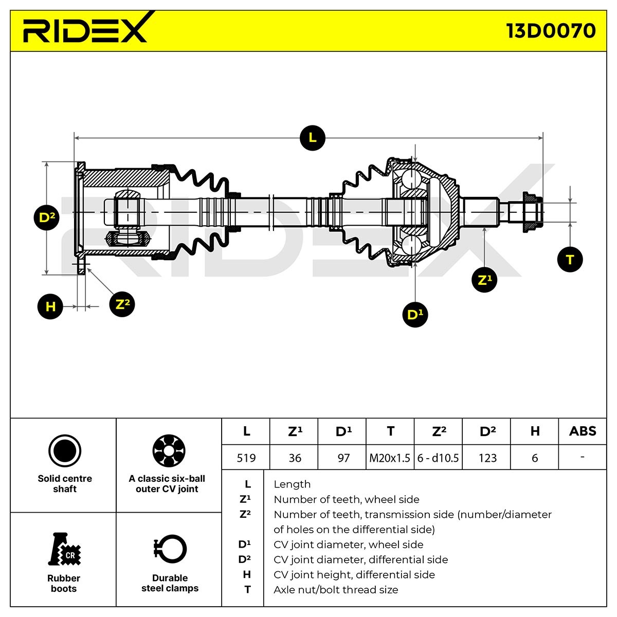RIDEX Antriebswelle VW,AUDI 13D0070 1J0407451RX,1J0407451SX,1J0407453GX Gelenkwelle,Halbachse,Seitenwelle,Achswelle 1J0407271LQ,1J0407271HJ von RIDEX