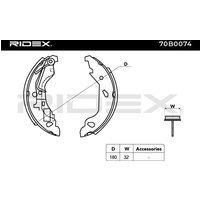 RIDEX Bremsbacken Hinterachse 70B0074 Trommelbremsbacken,Bremsbackensatz FIAT,PUNTO (188) von RIDEX