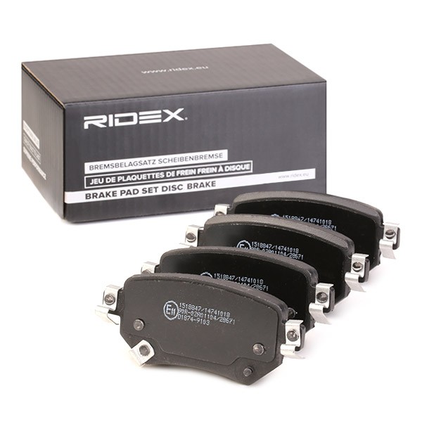 RIDEX Bremsbelagsatz MAZDA 402B1341 GMY02643ZC,GVY02643ZA,GDYL2643Z GMY02643Z,GMY02643ZA,GMY02643ZB von RIDEX
