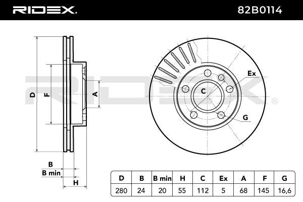 RIDEX Bremsscheibe VW 82B0114 701615301F,7D0615301A,7D0615301C Bremsscheiben,Scheibenbremsen von RIDEX