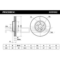 RIDEX Bremsscheibe Vorderachse 82B1662 Bremsscheiben,Scheibenbremsen MERCEDES-BENZ,V-Klasse (W447),VITO Tourer (W447),VITO Kasten (W447) von RIDEX