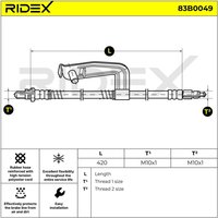 RIDEX Bremsschläuche Vorderachse 83B0049 Bremsschlauch FORD,MAZDA,Fiesta Mk4 Schrägheck (JAS, JBS),PUMA (EC_),Fiesta Mk4 (J3S, J5S) von RIDEX
