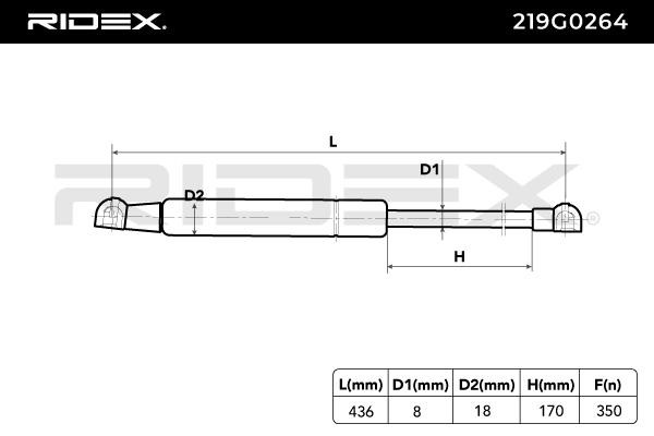 RIDEX Heckklappendämpfer FIAT,ABARTH 219G0264 51702090,51778432 RIDEX Heckklappendämpfer FIAT,ABARTH 219G0264 51702090,51778432 von RIDEX