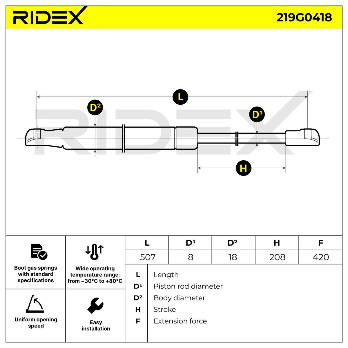 RIDEX Heckklappendämpfer OPEL,FIAT,SUZUKI 219G0418 46420780,4705684,4705685 4708557,9212659,9212660,93193386 RIDEX Heckklappendämpfer OPEL,FIAT,SUZUKI 219G0418 46420780,4705684,4705685 4708557,9212659,9212660,93193386 von RIDEX
