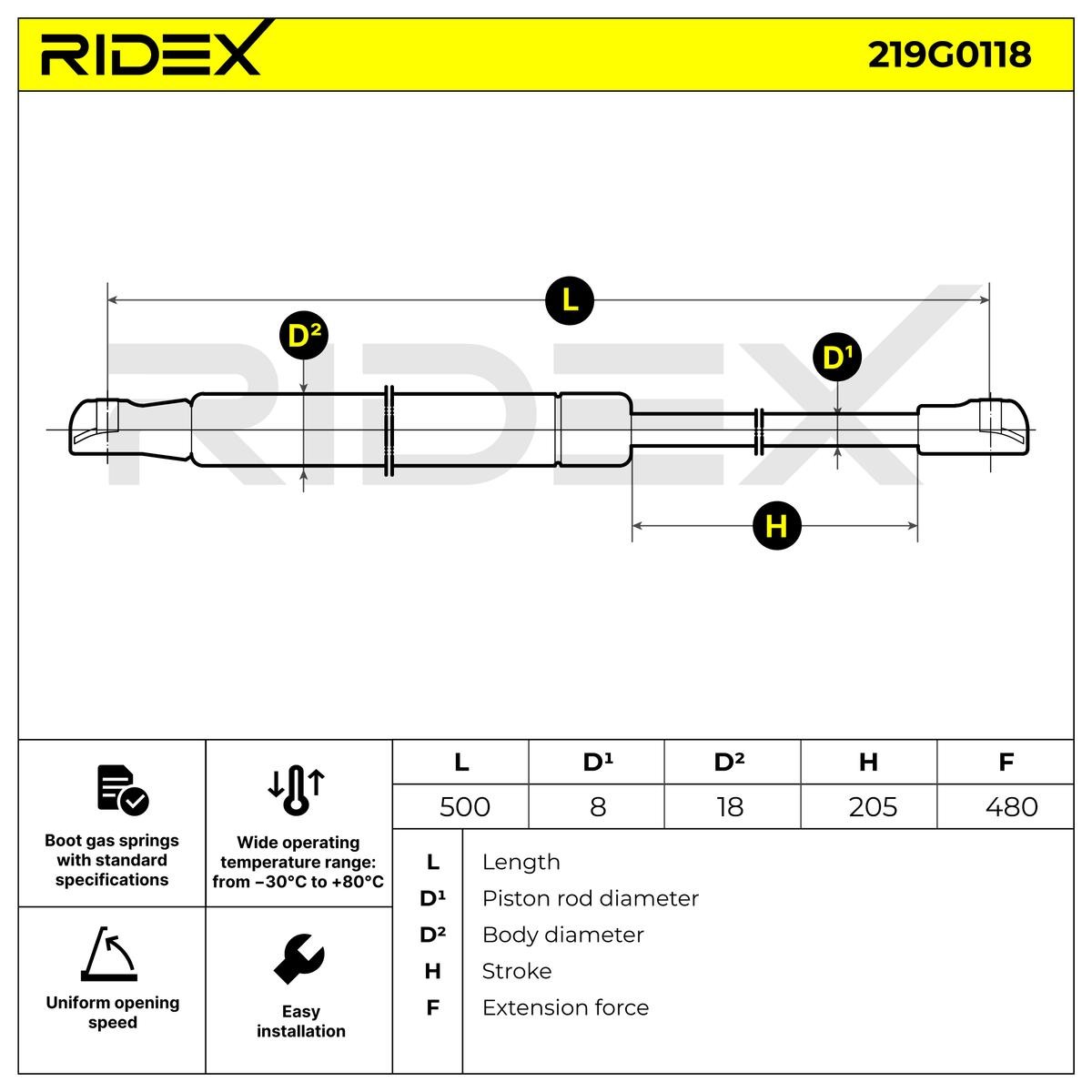 RIDEX Heckklappendämpfer VW,SEAT 219G0118 5P0827550A,6K0827550,6K0827550A RIDEX Heckklappendämpfer VW,SEAT 219G0118 5P0827550A,6K0827550,6K0827550A von RIDEX