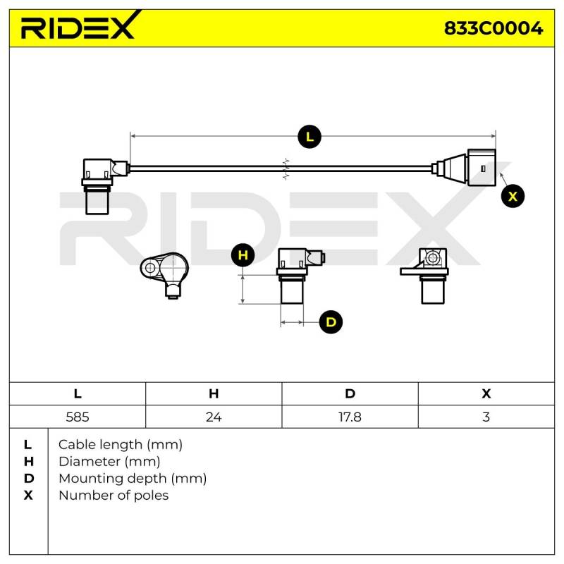 RIDEX Impulsgeber VW,AUDI,SKODA 833C0004 06A906433C,PF100607PA Kurbelwellensensor,Impulsgeber, Kurbelwelle von RIDEX