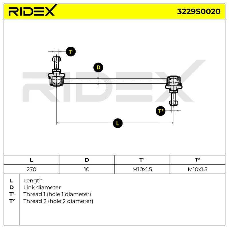 RIDEX Koppelstange AUDI 3229S0020 8A0407465B,8A0407465C,893407465 Pendelstütze,Stabistange,Stabilisatorstange,Stabistrebe,Stabilisatorstrebe von RIDEX