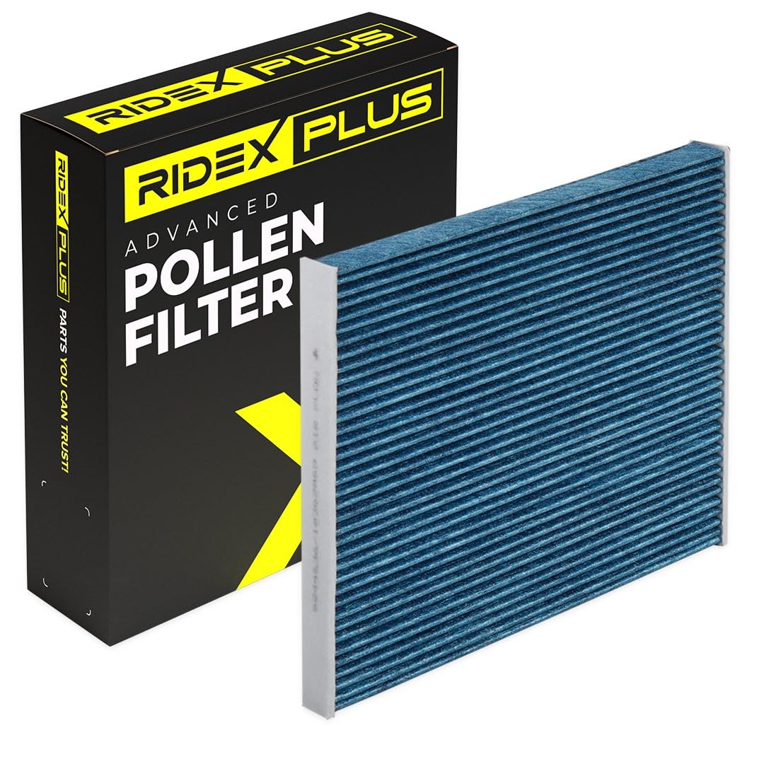 RIDEX PLUS Innenraumfilter Aktivkohle, Feinstaubfilter (PM 2.5), mit antiallergischer Wirkung, mit antibakterieller Wirkung 424I0496P von RIDEX