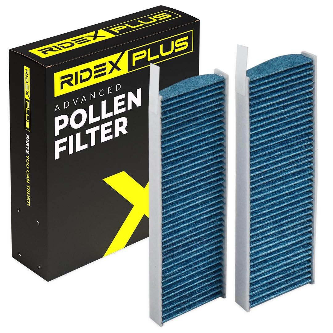 RIDEX PLUS Innenraumfilter Aktivkohle mit Polyphenol, mit antibakterieller Wirkung, Feinstaubfilter (PM 2.5), mit fungizider Wirkung, Aktivkohle 424I0506P von RIDEX