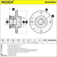 RIDEX Radlagersatz Hinterachse beidseitig 654W0256 Radlager,Radlager & Radlagersatz VW,AUDI,Lupo (6X1, 6E1),A2 (8Z0) von RIDEX
