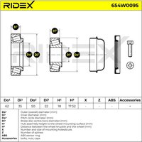 RIDEX Radlagersatz Vorderachse beidseitig 654W0095 Radlager,Radlager & Radlagersatz MERCEDES-BENZ,C-Klasse Limousine (W204),C-Klasse T-modell (S204) von RIDEX