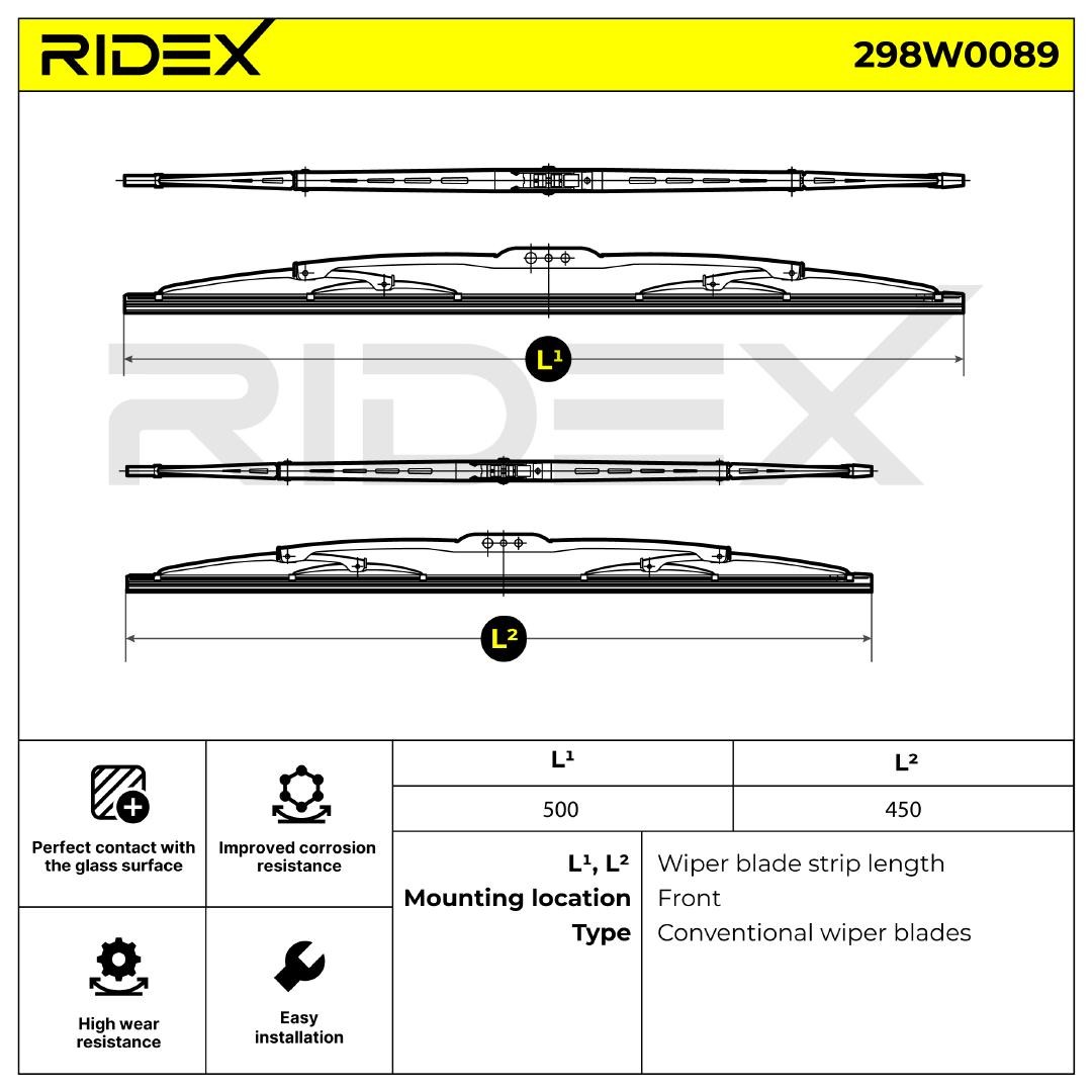 RIDEX Scheibenwischer OPEL,HYUNDAI,PEUGEOT 298W0089 6272269,8522202050 RIDEX Scheibenwischer OPEL,HYUNDAI,PEUGEOT 298W0089 6272269,8522202050 von RIDEX