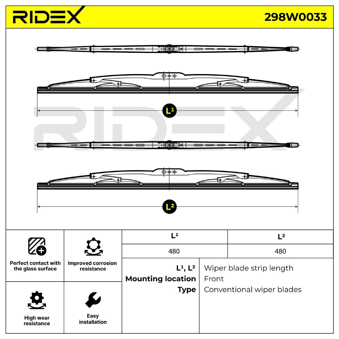 RIDEX Scheibenwischer VW,MERCEDES-BENZ,OPEL 298W0033 RIDEX Scheibenwischer VW,MERCEDES-BENZ,OPEL 298W0033 von RIDEX